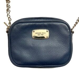 Michael kors blue leather mini crossbody bag